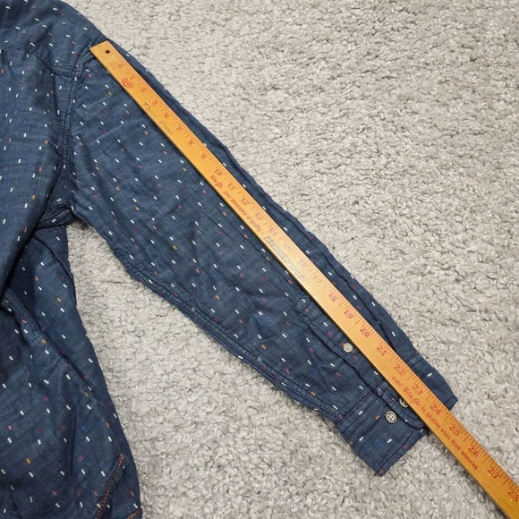 Carbon 2 Cobalt Shirt Mens XL Blue Polka Dot Confetti Sprinkles Button Casual - Picture 10 of 11